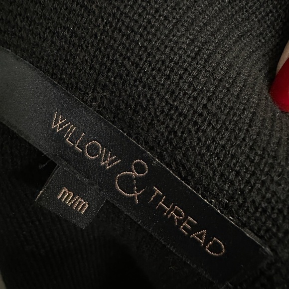 Willow & Thread Thick gorgeous 3/4 sleeve cardigan with pocket Medium Black - Picture 2 of 7